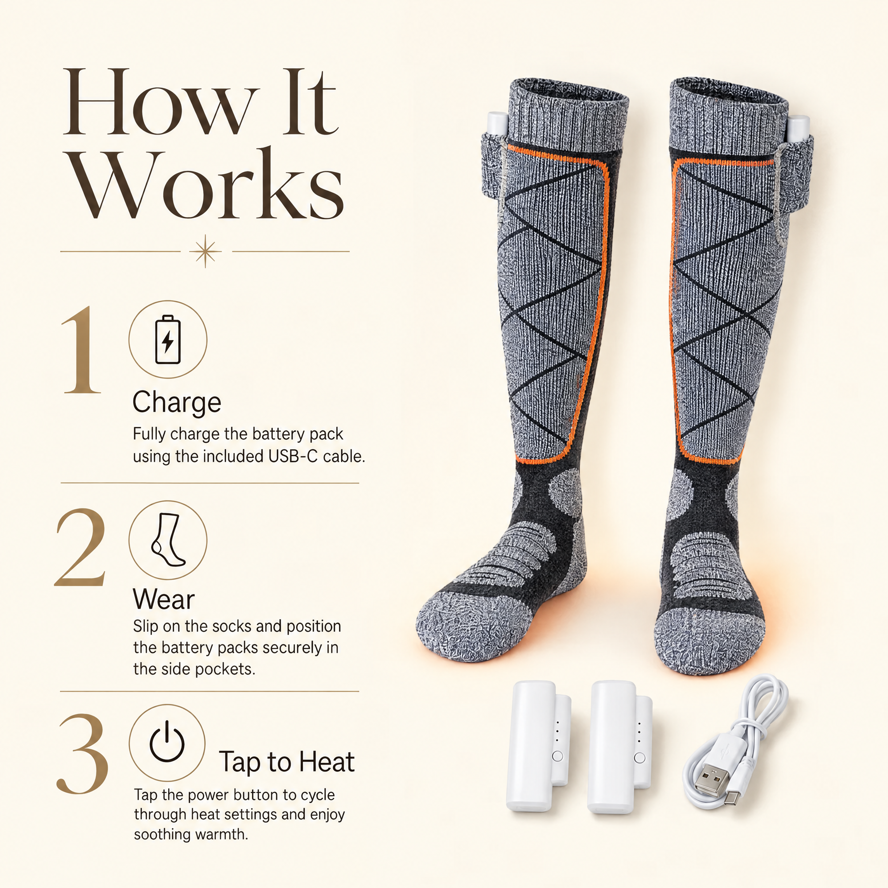 The Snuggly Socks™ – Original Rechargeable Heated Socks