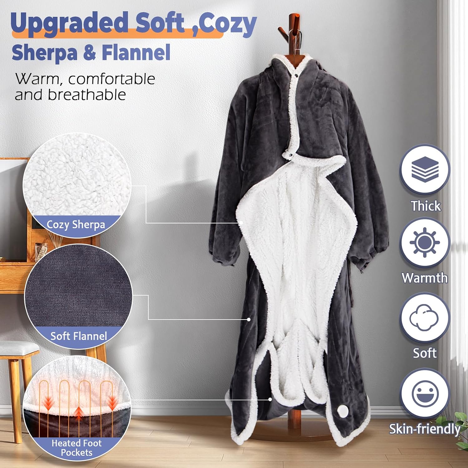 The Snuggly Robe™ – Wearable Heated Blanket Robe